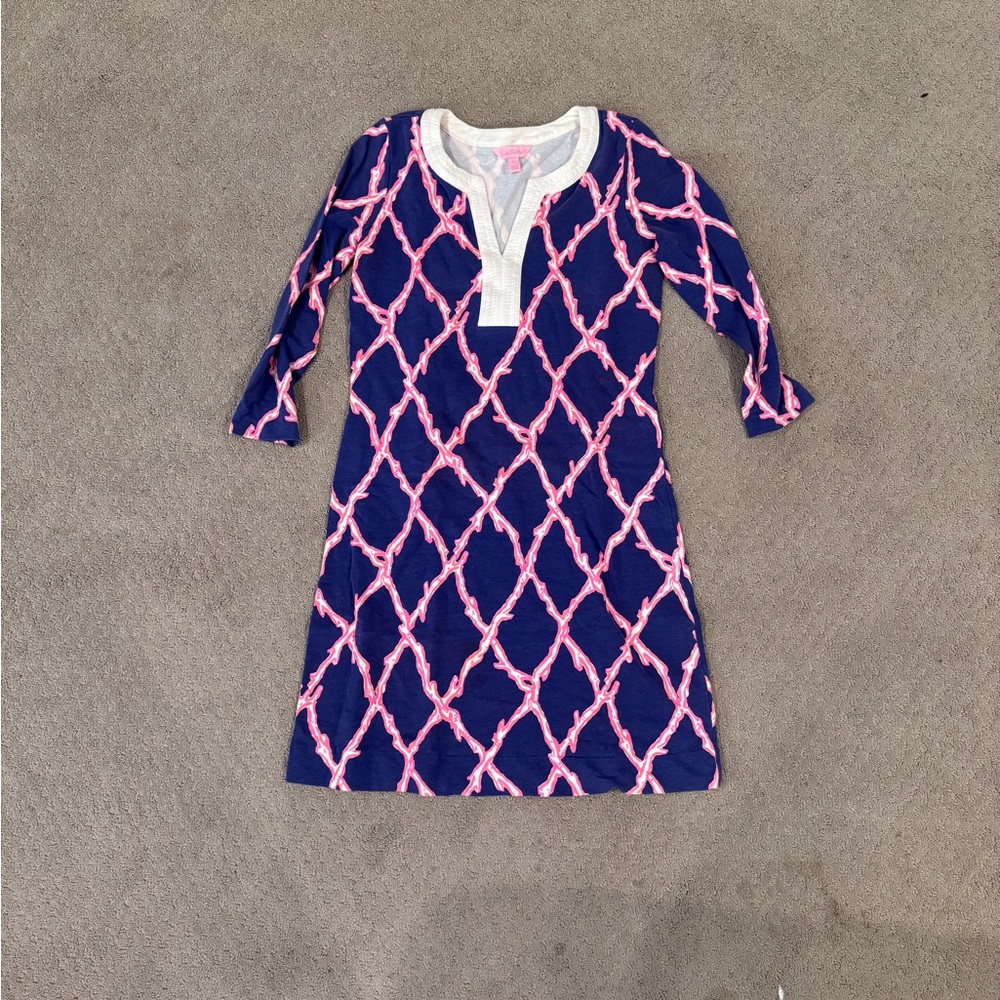 Lilly Pulitzer Navy and Pink coral Dress